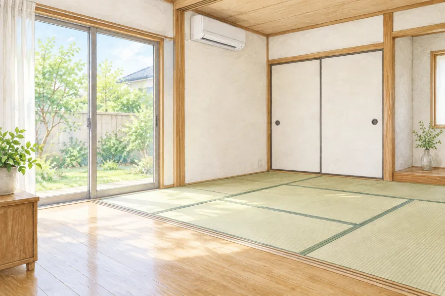 畳・床・収納のある部屋のイラスト